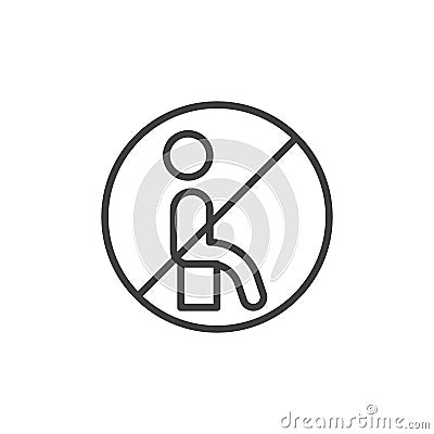 Do not sit line icon Vector Illustration