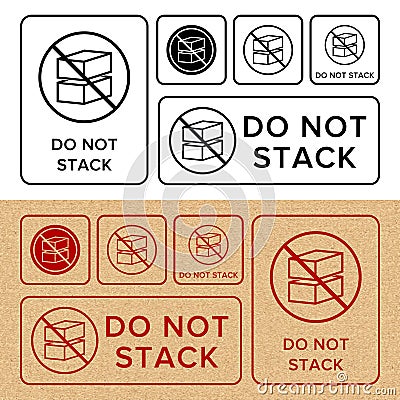 Do Not Stack. Packaging Symbol. Sign and Label Indicating That Items Should Not Be Stacked to Prevent Damage or Instability. No Vector Illustration
