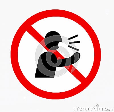 Do not talk loud in this area, no scream. Courtesy sign. Stock Photo