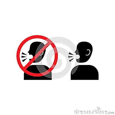 Do not talk sign please be quiet icon Vector Illustration