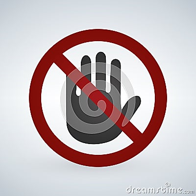 Do not touch icon, vector illustration isolated on white background. Cartoon Illustration