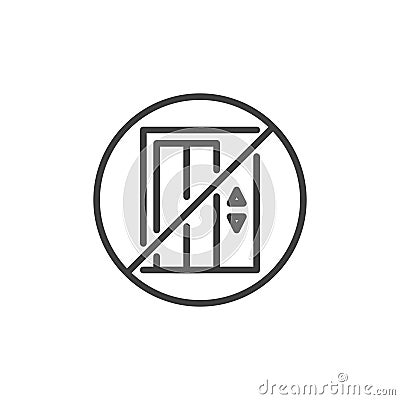 Do not use elevator line icon Vector Illustration