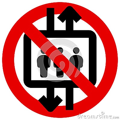 Do not use elevator Vector Illustration