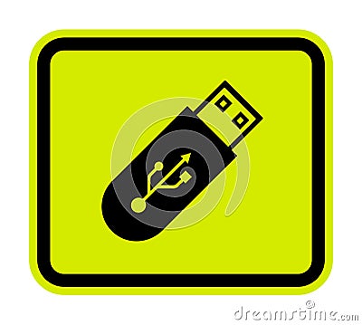 Do Not Use Flash Drive Symbol Sign Isolate On White Background,Vector Illustration Vector Illustration