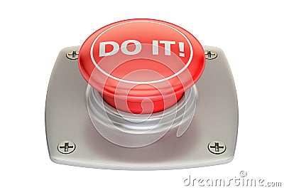 Do It! Red button, 3D rendering Stock Photo