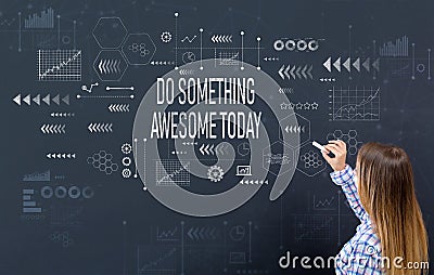 Do something awesome today with young woman Stock Photo