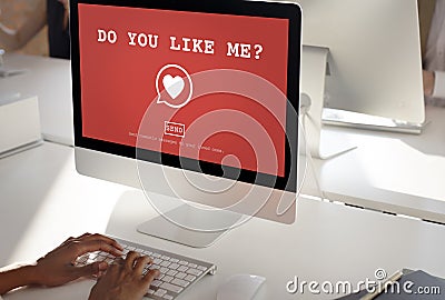 Do You Like Me? Valantine Romance Heart Love Passion Concept Stock Photo