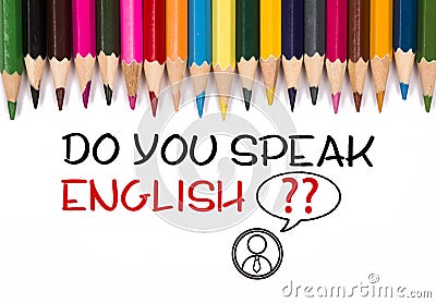 Do you speak english Stock Photo