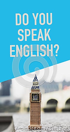 Do you speak English, in mobile stories format Stock Photo