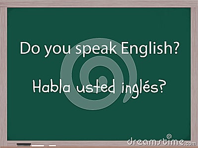 Do you speak English in Spanish Stock Photo