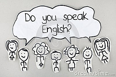 Do you speak english Stock Photo