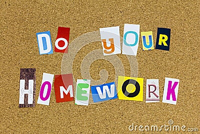 Homework assignment school student education learning job training Stock Photo