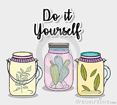 Do it youself cartoons concept Vector Illustration