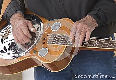 Dobro Played by a Bluefrass Muscian Stock Photo