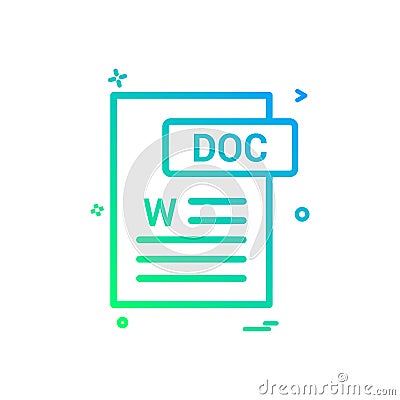 Doc document fileformat icon vector design Vector Illustration
