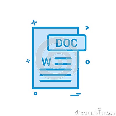 Doc document fileformat icon vector design Vector Illustration