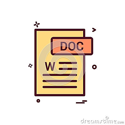 Doc document fileformat icon vector design Vector Illustration