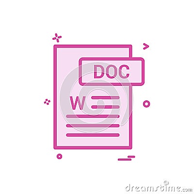 Doc document fileformat icon vector design Vector Illustration