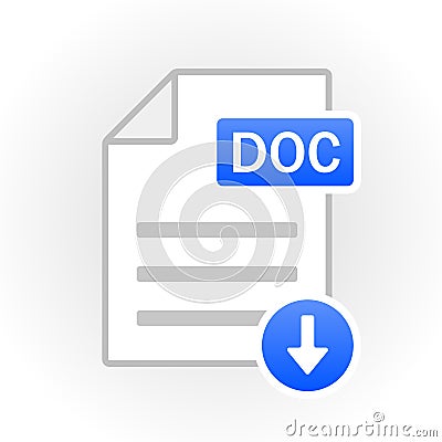DOC icon isolated. File format. Vector Vector Illustration