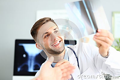Doc talking with patient Stock Photo