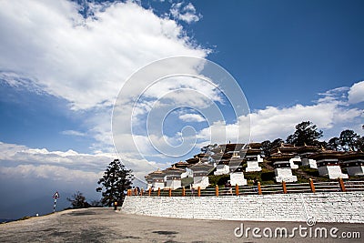 Dochu la high up in the Himalayas, Western Bhutan, Asia Editorial Stock Photo
