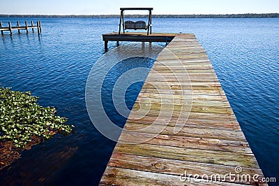 Dock on lake Stock Photo