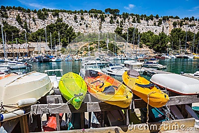 Dock for repair of yachts and boats Stock Photo