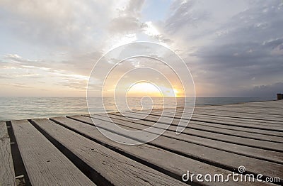 Dock at sunset Stock Photo