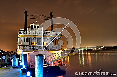 A Docked Boat On The Potomac River Stock Photo