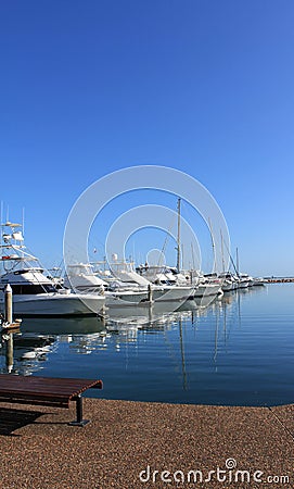 Docked Boats and yachts Stock Photo