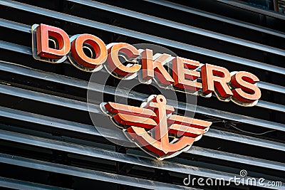 Dockers fashion store outdoor signage logo Editorial Stock Photo