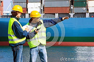 Dockers at work Stock Photo