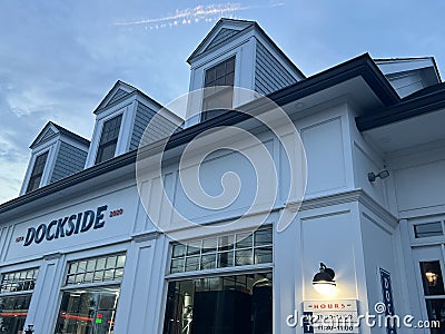 Dockside Brewery and Waterfront Biergarten in Milford, Connecticut Editorial Stock Photo