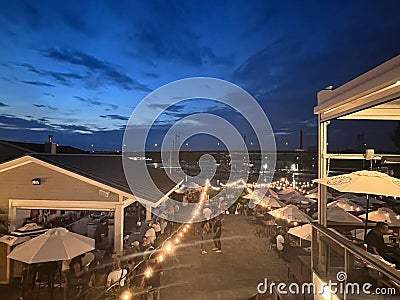 Dockside Brewery and Waterfront Biergarten in Milford, Connecticut Editorial Stock Photo