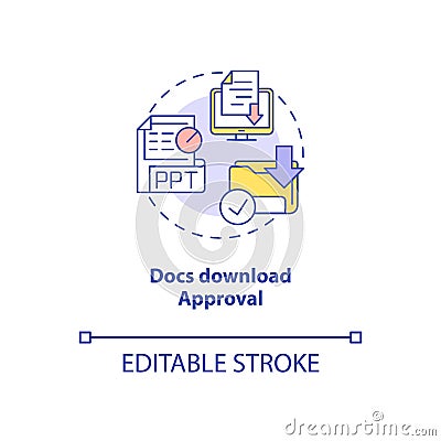 Docs download approval concept icon Vector Illustration