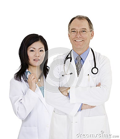 Group of confident doctors and nurses with their arms crossed displaying some attitude Stock Photo
