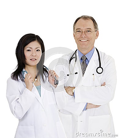 Group of confident doctors and nurses with their arms crossed displaying some attitude Stock Photo