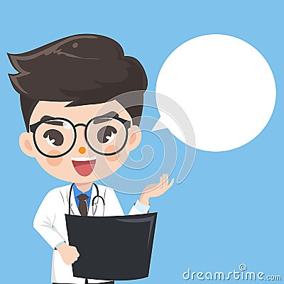 Doctor advise and spaces for words bubble Vector Illustration