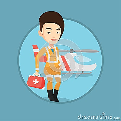 Doctor of air ambulance vector illustration. Vector Illustration