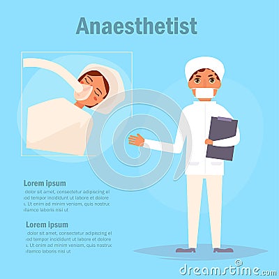 Doctor anaesthetist Vector. Cartoon. Vector Illustration