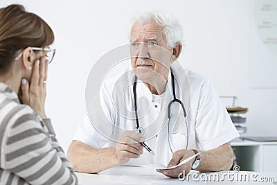 Doctor announcing bad news Stock Photo