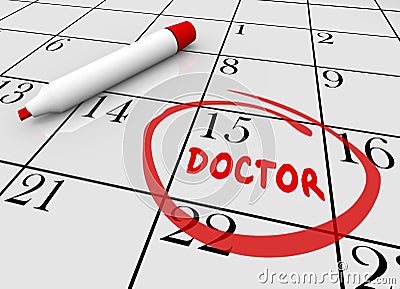 Doctor Appointment Health Care Check Up Physical Calendar Stock Photo