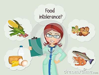 Doctor assesses food allergies and intolerances Stock Photo