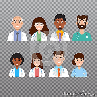 Doctor avatar icon, Medical staff icons. Vector illustration Vector Illustration