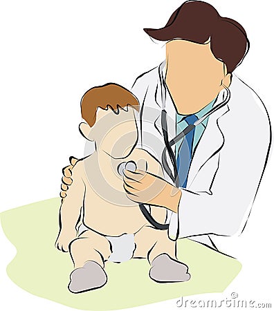 Doctor and baby Stock Photo