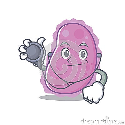 Doctor bacteria character cartoon style Vector Illustration