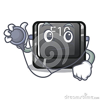 Doctor button f10 in the mascot shape Vector Illustration