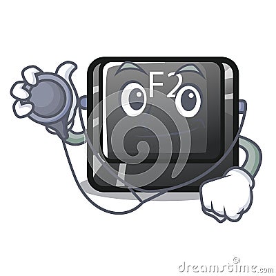 Doctor button f2 in the shape character Vector Illustration