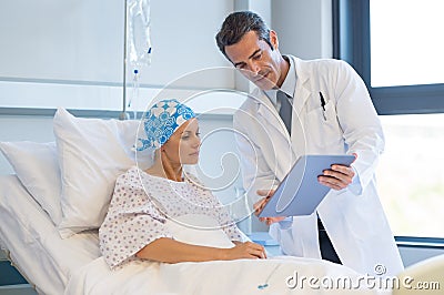 Doctor with cancer patient Stock Photo