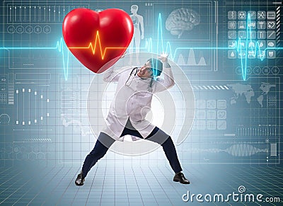 Doctor cardiologist supporting cardiogram heart line Stock Photo